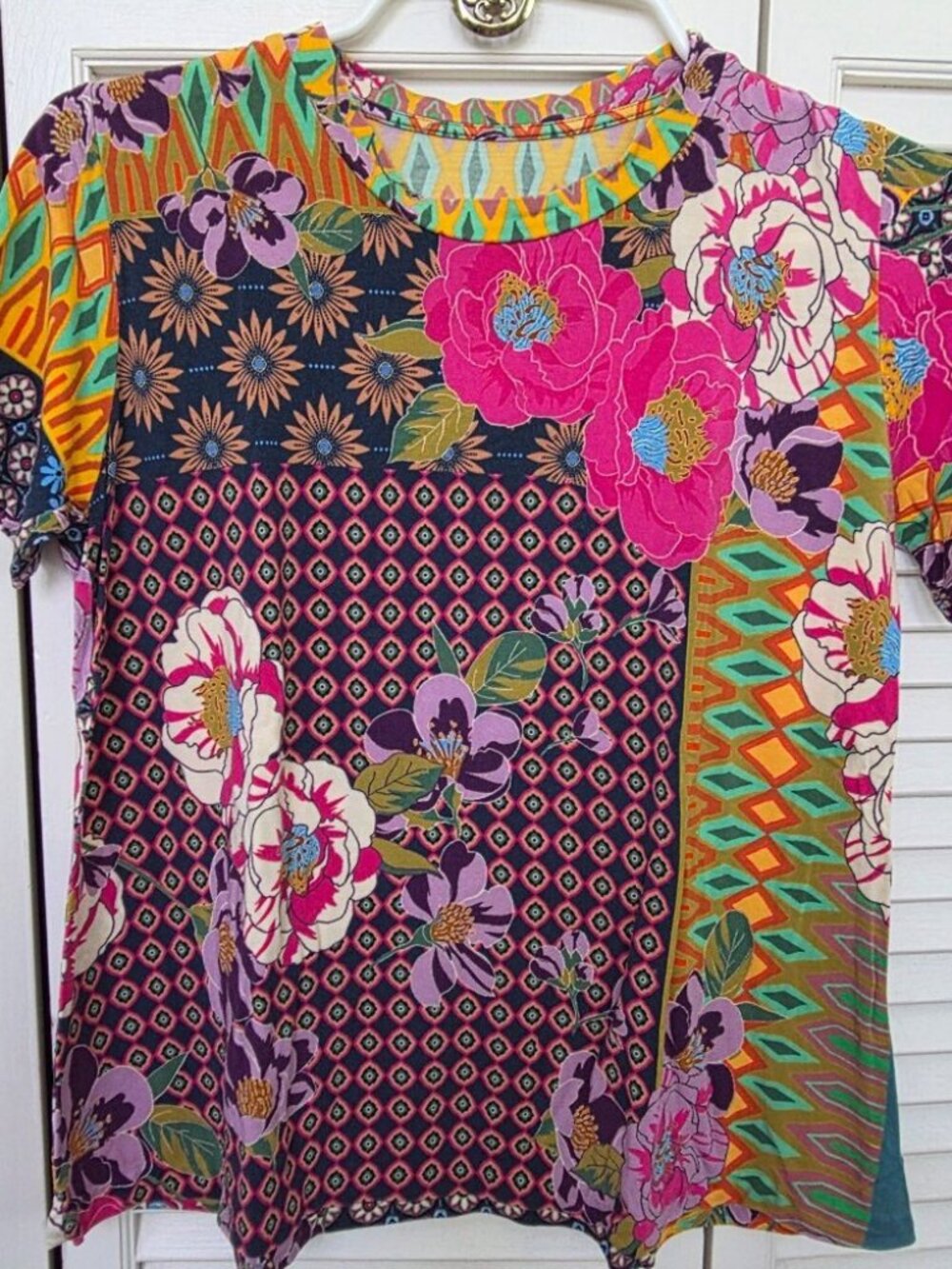 Johnny Was Multicolor Short Sleeve Tee